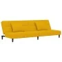 Two-seater sofa bed with two yellow velvet pillows by , Sofas - Ref: Foro24-375813, Price: 242,41 €, Discount: %