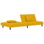 Two-seater sofa bed with two yellow velvet pillows by , Sofas - Ref: Foro24-375813, Price: 246,65 €, Discount: %