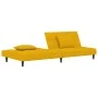 Two-seater sofa bed with two yellow velvet pillows by , Sofas - Ref: Foro24-375813, Price: 242,41 €, Discount: %