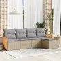 Garden sofa set with 5-piece synthetic rattan beige cushions by , Garden sets - Ref: Foro24-3260001, Price: 328,18 €, Discoun...