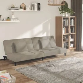 2-Sitzer-Schlafsofa mit zwei hellgrauen Samtkissen von , Sofas - Ref: Foro24-375807, Preis: 247,80 €, Rabatt: %