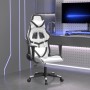 Schwarz-weißer Massage-Gaming-Stuhl aus Kunstleder von , Gaming-Stühle - Ref: Foro24-345432, Preis: 115,91 €, Rabatt: %