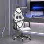 Silla gaming de masaje cuero sintético blanco y negro de , Sillones para videojuegos - Ref: Foro24-345432, Precio: 114,53 €, ...
