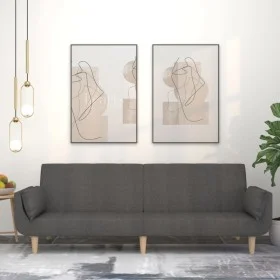 2-seater sofa bed with two pillows in dark gray fabric by , Sofas - Ref: Foro24-375870, Price: 284,48 €, Discount: %