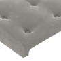 Cabecero de terciopelo gris claro 183x23x78/88 cm