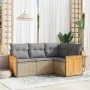Garden sofa set with cushions 4 pieces beige synthetic rattan by , Garden sets - Ref: Foro24-3260015, Price: 302,77 €, Discou...