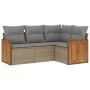 Garden sofa set with cushions 4 pieces beige synthetic rattan by , Garden sets - Ref: Foro24-3260015, Price: 302,77 €, Discou...