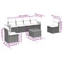 7-piece garden sofa set with gray PE rattan cushions by , Garden sets - Ref: Foro24-3259953, Price: 400,39 €, Discount: %