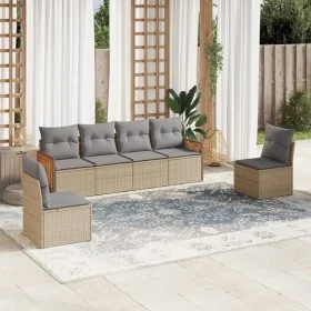 Juego de sofás jardín con cojines 6 pzas ratán sintético beige by , Garden sets - Ref: Foro24-3259945, Price: 378,85 €, Disco...