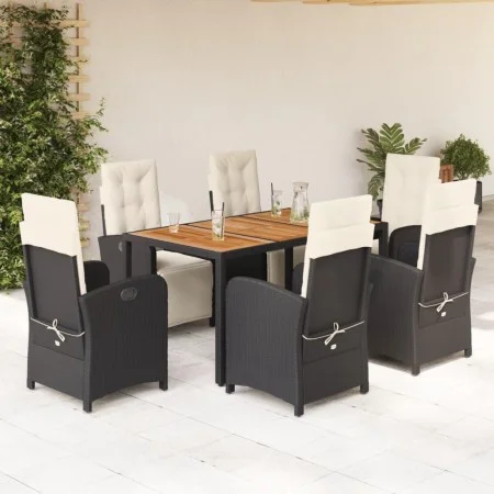 7-piece garden dining set and black synthetic rattan cushions by , Garden sets - Ref: Foro24-3212471, Price: 987,69 €, Discou...