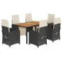 7-piece garden dining set and black synthetic rattan cushions by , Garden sets - Ref: Foro24-3212471, Price: 987,69 €, Discou...
