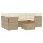 7-teiliges Gartensofa-Set und beige synthetische Rattankissen von , Gartensets - Ref: Foro24-3223496, Preis: 476,66 €, Rabatt: %