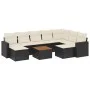 Gartensofa-Set 10-teilig mit schwarzen synthetischen Rattankissen von , Modulare Sofas für den Außenbereich - Ref: Foro24-322...