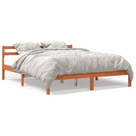 Estructura de cama madera maciza pino marrón cera 180x200 cm de , Camas y somieres - Ref: Foro24-844148, Precio: 117,03 €, De...