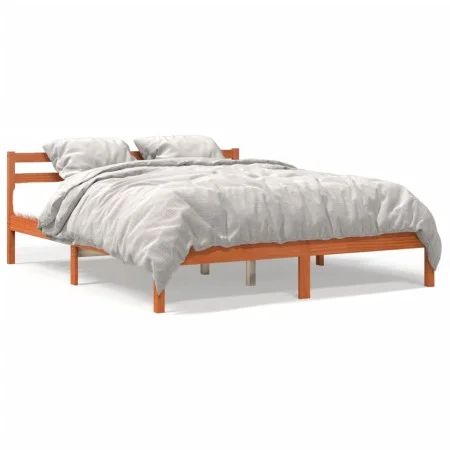 Estructura de cama madera maciza pino marrón cera 180x200 cm de , Camas y somieres - Ref: Foro24-844148, Precio: 112,11 €, De...