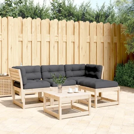 4-piece garden furniture set with solid pine wood cushions by , Garden sets - Ref: Foro24-3216910, Price: 378,00 €, Discount: %