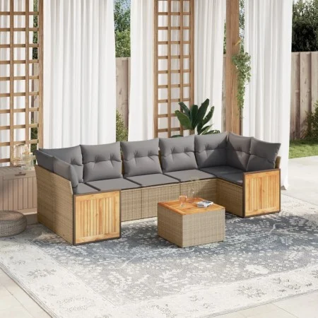 Garden sofa set with beige cushions 8 pcs PE rattan by , Garden sets - Ref: Foro24-3259896, Price: 517,55 €, Discount: %
