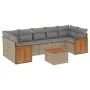 Garden sofa set with beige cushions 8 pcs PE rattan by , Garden sets - Ref: Foro24-3259896, Price: 517,55 €, Discount: %