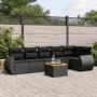 Set de comedor de jardín 7 pzas y cojines ratán sintético negro de , Conjuntos de jardín - Ref: Foro24-3257343, Precio: 449,25 €