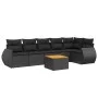 7-piece garden dining set and black synthetic rattan cushions by , Garden sets - Ref: Foro24-3257343, Price: 434,58 €, Discou...