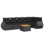 Set de comedor de jardín 7 pzas y cojines ratán sintético negro de , Conjuntos de jardín - Ref: Foro24-3257343, Precio: 447,5...