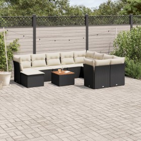 11-piece garden sofa set and black synthetic rattan cushions by , Garden sets - Ref: Foro24-3223970, Price: 572,45 €, Discoun...