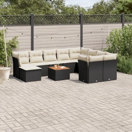 11-piece garden sofa set and black synthetic rattan cushions by , Garden sets - Ref: Foro24-3223970, Price: 611,12 €, Discoun...