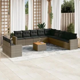 Set de sofás de jardín 12 pzas con cojines ratán sintético gris de , Conjuntos de jardín - Ref: Foro24-3224205, Precio: 746,0...