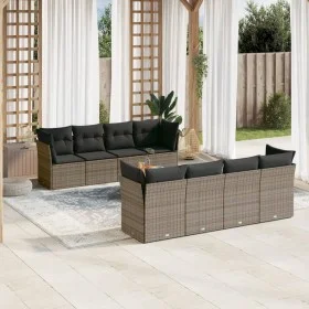 9-piece garden furniture set and gray synthetic rattan cushions by , Garden sets - Ref: Foro24-3223526, Price: 519,44 €, Disc...