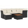 Set de comedor de jardín 7 pzas y cojines ratán sintético negro de , Conjuntos de jardín - Ref: Foro24-3223746, Precio: 370,9...