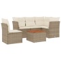 Garden sofa set with cushions 6 pieces beige synthetic rattan by , Garden sets - Ref: Foro24-3223643, Price: 389,96 €, Discou...