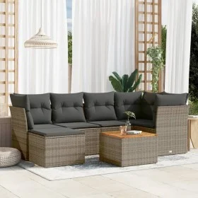 7-teiliges Gartensofa-Set mit grauen PE-Rattan-Kissen von , Gartensets - Ref: Foro24-3223750, Preis: 391,36 €, Rabatt: %
