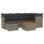 7-piece garden sofa set with gray PE rattan cushions by , Garden sets - Ref: Foro24-3223750, Price: 391,36 €, Discount: %
