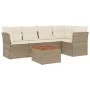 Garden sofa set with cushions 6 pieces beige synthetic rattan by , Garden sets - Ref: Foro24-3223629, Price: 411,88 €, Discou...