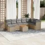 9-teiliges Gartensofa-Set mit beigen synthetischen Rattankissen von , Gartensets - Ref: Foro24-3223784, Preis: 514,08 €, Raba...