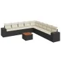 Garden sofa set 10 pieces with black synthetic rattan cushions by , Garden sets - Ref: Foro24-3225489, Price: 572,48 €, Disco...