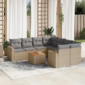 Set de sofás de jardín 9 pzas con cojines ratán sintético beige by , Garden sets - Ref: Foro24-3224050, Price: 544,81 €, Disc...