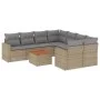 Gartensofa-Set, 9-teilig, mit Kissen, aus synthetischem Rattan in Beige. von , Gartensets - Ref: Foro24-3224050, Preis: 544,8...