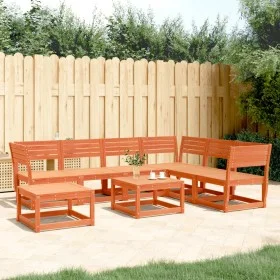 Garden furniture set 7 pieces solid pine wood wax brown by , Garden sets - Ref: Foro24-3216927, Price: 615,66 €, Discount: %