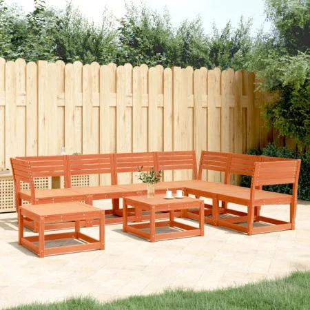 Gartenmöbel-Set 7-teilig, massives Kiefernholz, wachsbraun von , Gartensets - Ref: Foro24-3216927, Preis: 615,66 €, Rabatt: %