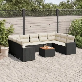Garden sofa set 10 pieces with black synthetic rattan cushions by , Modular outdoor sofas - Ref: Foro24-3224264, Price: 563,9...