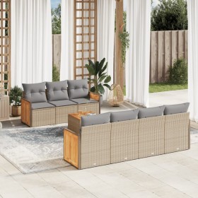 Garden sofa set with beige cushions 8 pcs PE rattan by , Garden sets - Ref: Foro24-3259889, Price: 503,72 €, Discount: %