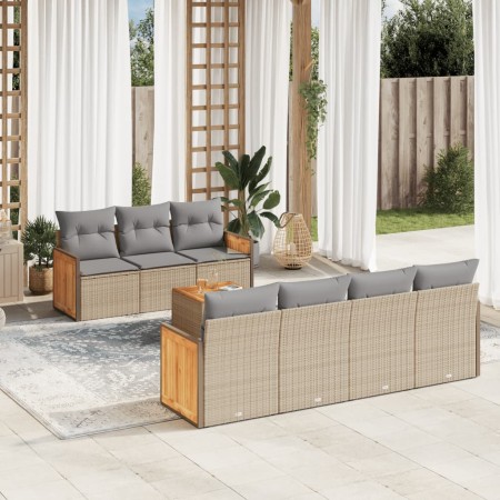 Gartensofa-Set mit beigen Kissen 8 Stück PE-Rattan von , Gartensets - Ref: Foro24-3259889, Preis: 503,72 €, Rabatt: %