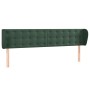Cabecero de terciopelo verde oscuro 183x23x78/88 cm