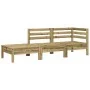 Garden sofa with footrest cushions in impregnated pine wood by , Modular outdoor sofas - Ref: Foro24-838188, Price: 204,68 €,...