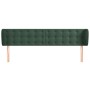 Cabecero de terciopelo verde oscuro 183x23x78/88 cm
