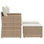 2-Sitzer-Gartensofa mit Markise und beigefarbenen PE-Rattanhockern von , Outdoor-Sofas - Ref: Foro24-365805, Preis: 258,64 €,...