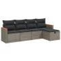 Juego de sofás jardín con cojines 5 pzas ratán sintético gris by , Garden sets - Ref: Foro24-3265288, Price: 283,41 €, Discou...