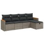 Juego de sofás jardín con cojines 5 pzas ratán sintético gris by , Garden sets - Ref: Foro24-3265288, Price: 273,68 €, Discou...