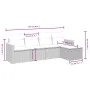 Gartensofa-Set mit 5-teiligen Kissen aus grauem synthetischem Rattan von , Gartensets - Ref: Foro24-3265288, Preis: 283,41 €,...